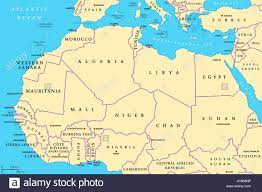 North Africa On World Map North Africa Countries Political Map With Capitals And Borders. From  Atlantic Shores Of Morocco To Egypt And Red Sea. Maghreb Stock Photo - Alamy
