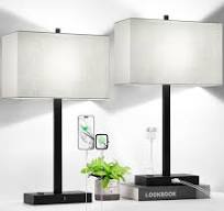 21" Touch Bedside lamps with 2 USB & AC Outlets, 3-Way ...