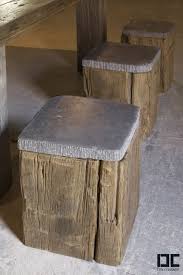 Stone Seat Wood Stool With Images Natural Stone Pavers Outdoor Kitchen Concrete Furniture