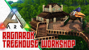 Treehouse Bungalow Workshop Exploring Ark Ragnarok Official Map Awesome Ark Ba Ark Survival Evolved Bases Ark Survival Evolved Tips Ark Survival Evolved