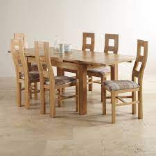 Dorset Dining Set In Real Oak Table 6 Patterend Chairs Oak Dining Sets Oak Furniture Land Dining Table Chairs