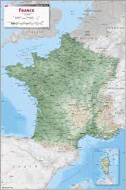 Wall Map Of France France Physical Wall Map By Equator Maps - Mapsales
