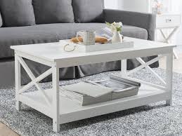 Coffee Table White Foster Beliani De Couchtisch Weiss Couchtisch Couchtisch Braun