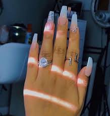 Acrylic nails definitely look cute but they also damage nails a lot. Cute Medium Length White Acrylic Nails Nail And Manicure Trends