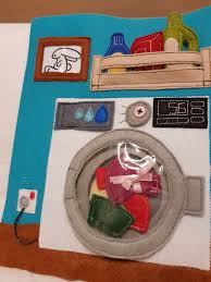 Quiet Book Page Of Laundry And Washing Machine Dress Pants And Socks And For Sure Laundry Detergents Diy Quiet Books Toddler Quiet Book Quiet Book Patterns