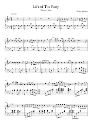 The song interpolates a thousand years by christina perri. Shawn Mendes Life Of The Party Sheet Music For Piano Solo Musescore Com