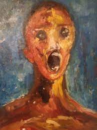 Anguished Man My Try Scary Wallpaper Painting Art
