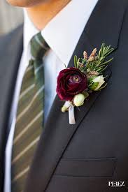 Grooms Dark Purple Ranunculus Boutonniere With Greenery For Spring Wedding In Dallas Texas P Wedding Flowers Red Roses Red Wedding Flowers Groom Boutonniere