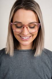 Quay hardwire blue light glasses pink/clear
