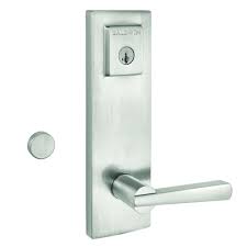 I love all baldwin products and this switch plate cover is so pretty. Baldwin Prestige Spyglass Satin Nickel Universal Entrance Door Handleset Featuring Smartkey Security 183spexspl Sqr 15 Smt Cp The Home Depot