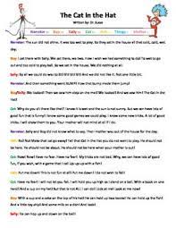 Dr Seuss The Cat In The Hat Readers Theater Readers Theater Site Words Seuss