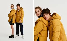 Pull Bear Erkek Unisex Koleksiyon Kapusonlu Sisme Kanguru Mont Sari 09713545 I2017 Kapusonlu Moda Mont