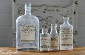 Turn Any Old Bottle Or Jar Into An Antique Style Apothecary Bottle Apothecary Bottles Old Bottles Old Medicine Bottles