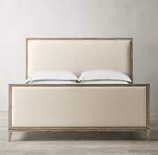 An upholstered bed frame is a great alternative to wood or metal bed frames that you commonly see. Cayden Campaign Bedroom Collection Rh