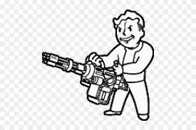 How to draw a gun: Gatling Gun Screenshots Fallout Vault Boy Heavy Guns Free Transparent Png Clipart Images Download