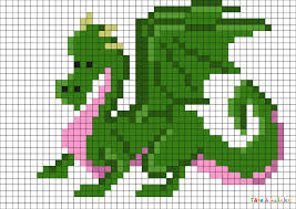 Pixel art à imprimer coloriage pixel art coloriages feuille a carreau dessin carreau pixel art vierge grille de dessin evaluation cm1 feuille un modèle de pixel art à imprimer gratuitement afin de créer un cupcake coloré en pixel art. Pixel Art Dragon Par Tete A Modeler