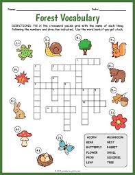 Free Printable Forest Vocabulary Crossword Kids Crossword Puzzles Word Puzzles For Kids Crossword