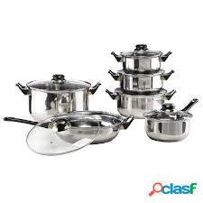 As panelas estão entre os itens essenciais de uma cozinha. Hi Conjunto De Panelas 12 Pcs Aco Inoxidavel