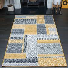 Enjoy free shipping on most stuff, even big stuff. Milan Ochre Mustard Yellow Grey Patchwork Squares Traditional Lounge Living Room Rug 80cm X 150cm Buy Online In Burundi At Burundi Desertcart Com Productid 49168885