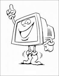 Coloring Page Of Computer With Hands And Legs Tegninger Tegning Printbare