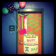 Pi for days.well, one day. Pi Day Celebration And Door Decorating Competition 3d Cake Plus Singing Children And Cupcakes For Judges One Winning Door Pi Day Door Decorations 3d Cake