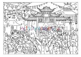 Teach your child how to identify colors and numbers and stay within the lines. Chinese New Year Celebration Colouring Page