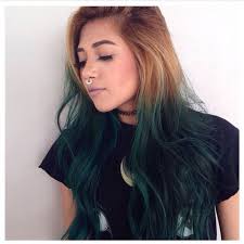Bottom Different Top Color Dyed Hair Green Hair Cool Hair Color