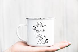 Enamel Tin Psd Mug Mockup Hand Holding Graphic By Leo Flo Mockups Creative Fabrica Psd Mugs Mockup