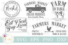 Make this darling farmhouse style flower bucket with the easy diy from everyday party magazine #farmhousestyle #farmhouse #svg fresh flowers. Farmers Market Bundle Grafik Von Kristina Marie Design Creative Fabrica