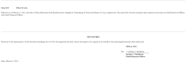 The statement pushed bitcoin prices higher. Tesla S 8 K Filing With The Sec Reveals Elon Musk S New Technoking Of Tesla Title