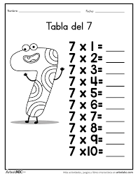 Practica La Tabla Del 7 Arbol Abc En 2020 Tablas De Multiplicar Ejercicios De Calculo Ejercicios Tablas De Multiplicar