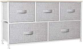 Yitahome Wide Dresser With 5 Drawers Fabric Storage Tower Organizer Unit For Bedroom Living Room Hallway Closets Fabric Bins Storage Towers Wide Dresser