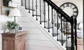 In this case, the posts for an interior stair rail would mount on the sides of the stringers. 33 Ultimate Farmhouse Staircase Decor Ideas And Design 33decor