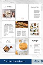 Cookbook And Recipe Template For Apple Pages Classic Clean Etsy In 2020 Recipe Template Simple Cookbook Keto Recipes Easy
