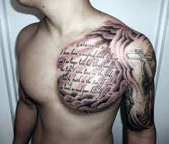 Star cloud tattoo design for full sleeve: 50 Cloud Chest Tattoos For Men Blue Sky Ink Design Ideas