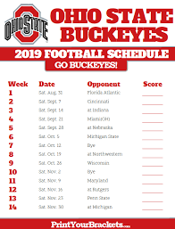 2019 Ohio State Buckeyes Football Schedule Buckeye Football Schedule Ohio State Buckeyes Football Ohio State Football Schedule