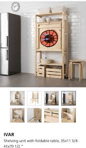 Ivar Ikea Shelving Unit With Foldable Table In 2020 Ikea Shelving Unit Foldable Table Shelving