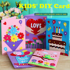 Use rhinestones to make the greeting card extra special. Diy Handmade Greeting Cards Children Handmade Non Woven Material Craft Toys Kids Creative 3d Puzzle Toy Educational Toys Craft Toys Aliexpress