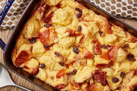 Butter an 8x8 baking pan with butter and in a large bowl whisk melted butter, half and half, vanilla, sugar, salt, raisins (optional) and eggs together. 15 Sweet And Savory Bread Pudding Recipes