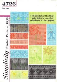 Simplicity 4726 Vintage Pattern Cross Stitch Embroidery Color Charts