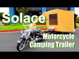 Motorcycle Camping Trailer Solace Youtube The Solace Pull Behind Motorcycle Camper Is Both Sp Motorcycle Camping Camping Trailer Motorcycle Camper Trailer