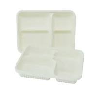 Custom Biodegradable Cornstarch Food Tray Disposable Cornstarch Sushi Tray