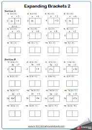 Algebra worksheets and online activities. Expanding Single Brackets Grid Method Maths Worksheet And Answer Gcse Foundation Grade 3 Year 8 Algebra Worksheets Math Examples Algebra