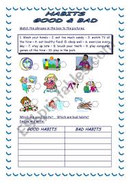 Teach kids how to stay clean, eat healthy and exercise to stay healthy. 34 Good Habits Vs Bad Habits Worksheet Free Worksheet Spreadsheet