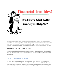 Picture id or driver's license. Steps For Getting A Car Title Loans In Canada
