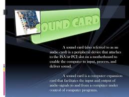 However, a dedicated sound card can be an excellent way to replace your motherboard's integrated audio solution if it isn't working correctly or lacks some features that you might need. Sound Card A Sound Card Also Referred To As An Audio Card Is A Peripheral Device That Attaches To The Isa Or Pci Slot On A Motherboard To Enable The Ppt