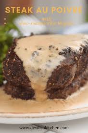 Slow Roasted Easy Steak Au Poivre Devilish Kitchen Recipe Steak Au Poivre Filet Mignon Roast Filet Mignon Sauce