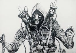 How to draw a skull with a gas mask. Apocalypse Soldier Steemkr
