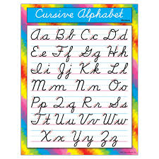 In cursive, just as in script calligraphy, we are writing letters in a group,. Trend Enterprises Cursive Alphabet Modern Learning Chart T 38137 Amazon In Office Products