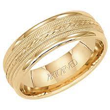 Artcarved Yellow Gold Detailed Mens Wedding Band Yellow Gold Mens Wedding Ring Yellow Gold Wedding Ring Mens Wedding Rings